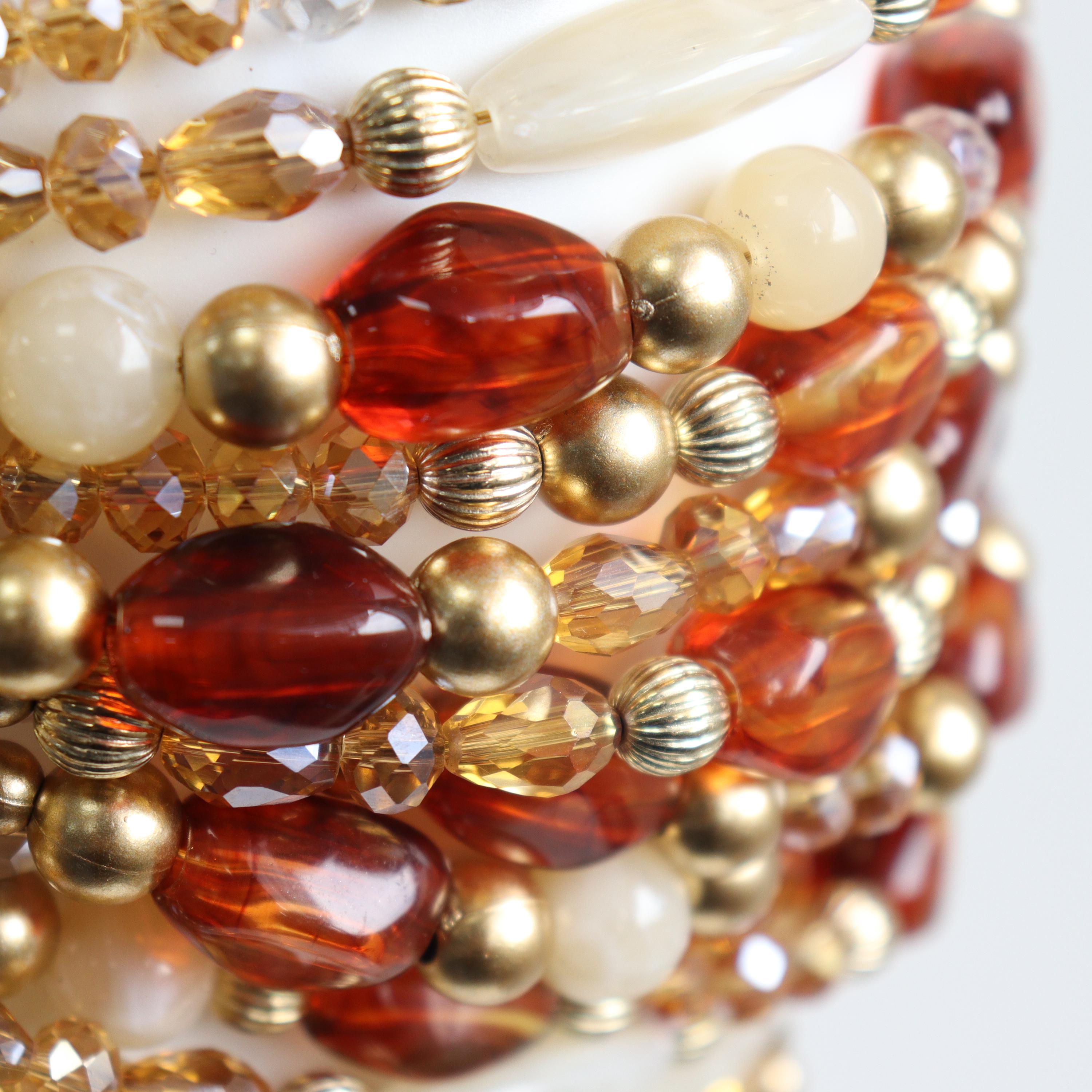 Top de sujetador de cuentas de color ámbar hecho a mano, joyería de cadena para el cuerpo para sirenas, burlesque, festivales, raves